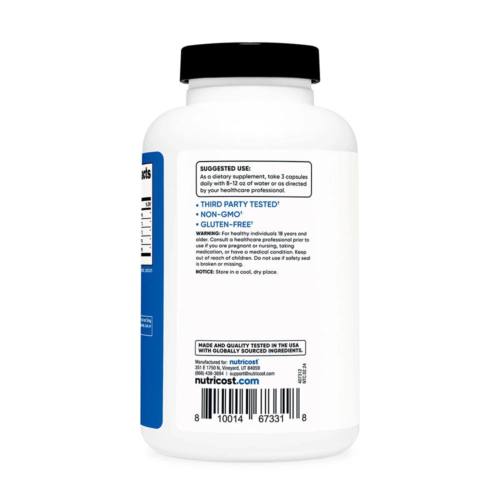 Nutricost - Nitric Oxide Booster, 750 mg, 180 kapslar - Bild 3