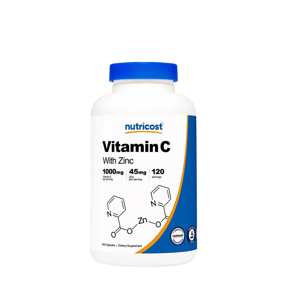 Nutricost - Vitamin C med Zink, 1000 mg, 240 Kapslar | ZinkHälsokost | Apoteka