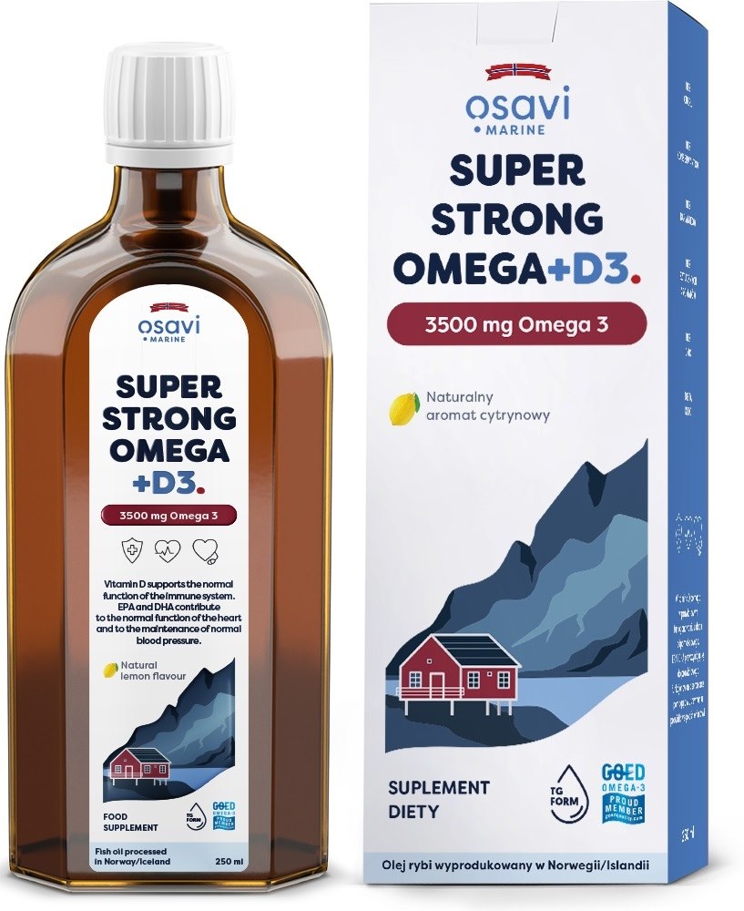 Osavi - Super Strong Omega +D3, 3500 mg, naturlig citronsmak, 250 ml | Vitaminer och MineralerOmegas - EFA - CLA - oljorOmega och fiskolja | Apoteka