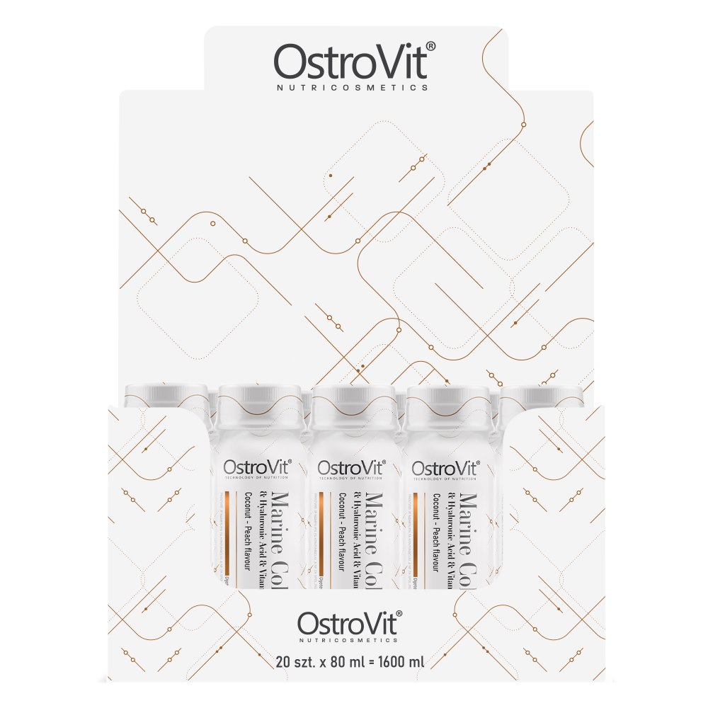 OstroVit - Marine Collagen Shot, kokos & persika, 80 ml x 20 DISPLAY | Vitaminer och MineralerHälsa och välbefinnandeKollagen | Apoteka