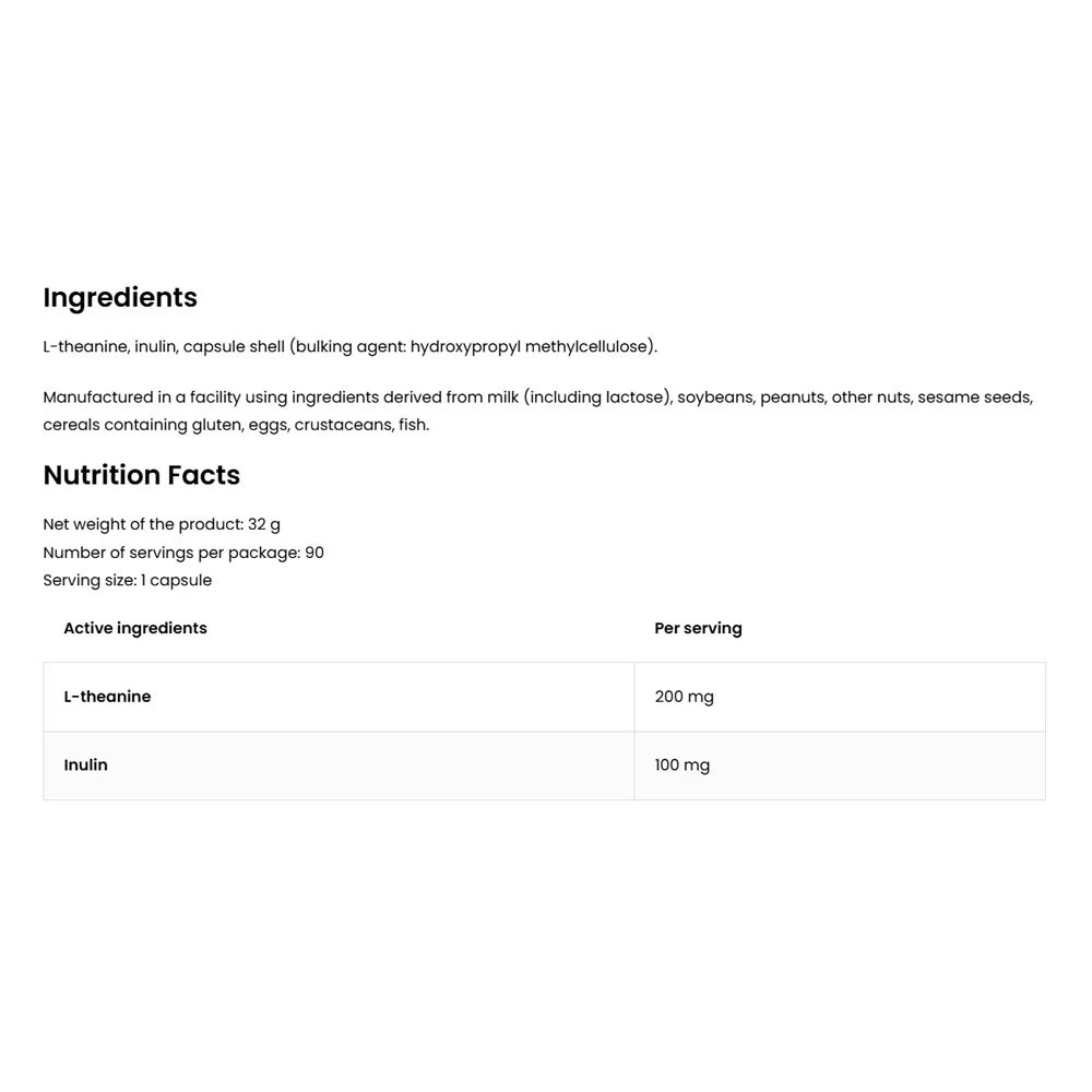 OstroVit - L-Theanin, 90 kapslar - Bild 2