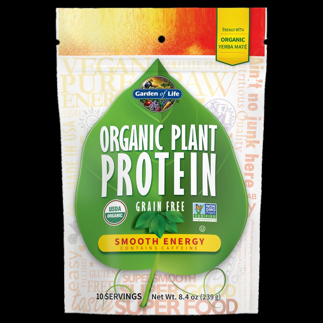 Garden of Life - Ekologiskt växtbaserat protein, Smooth Energy, 239 g | Veganska produkterHälsokostEnzymer | Apoteka