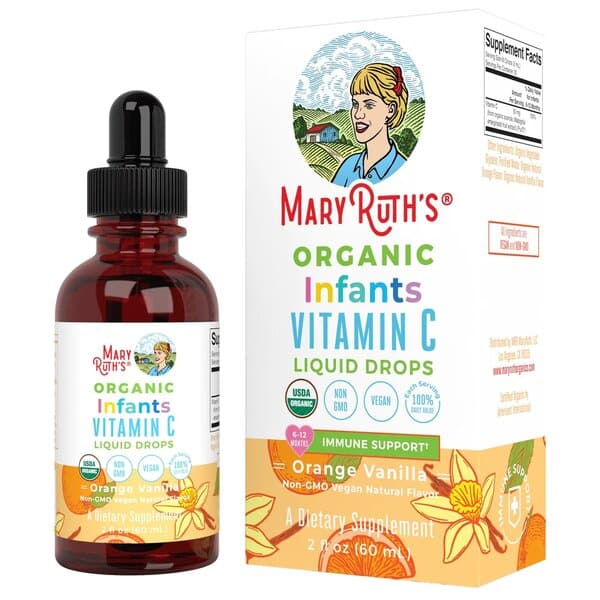 MaryRuth Organics - Ekologiska C-vitamindroppar för spädbarn, apelsin vanilj - 60 ml | Vitaminer och MineralerVeganska produkterHälsokost | Apoteka