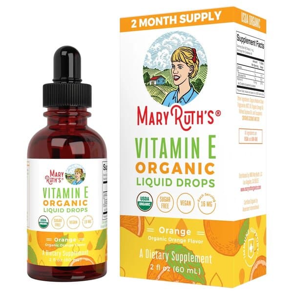MaryRuth Organics - Ekologiska E-vitamin Flytande Droppar, Apelsin - 60 ml | Veganska produkterHälsa och välbefinnandeHälsokost | Apoteka
