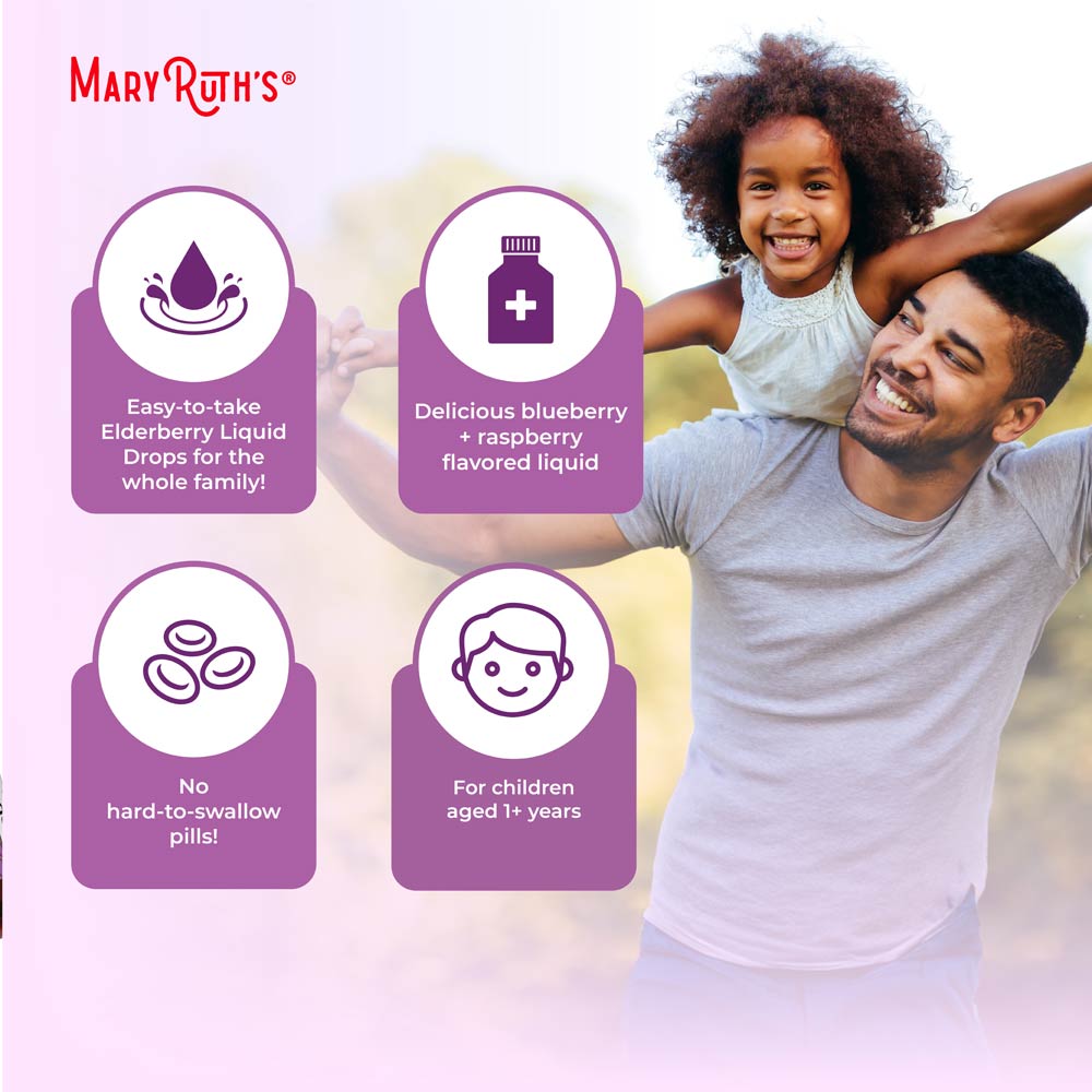MaryRuth Organics - Ekologiska flytande droppar av fläderbär, blåbär och hallon, 30 ml - Bild 6