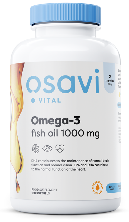 Osavi - Omega-3 Fiskolja Molekylärdestillerad, 1000 mg (Citron) - 180 kapslar | Vitaminer och MineralerHälsa och välbefinnandeOmegas - EFA - CLA - oljorOmega och fiskoljaHälsokost | Apoteka