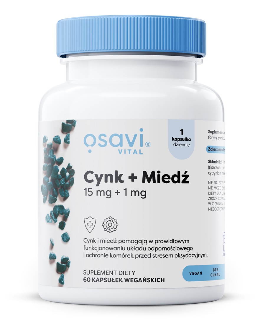 Osavi - Zink + Koppar, 15 mg + 1 mg - 60 veganska kapslar | Hälsokost | Apoteka