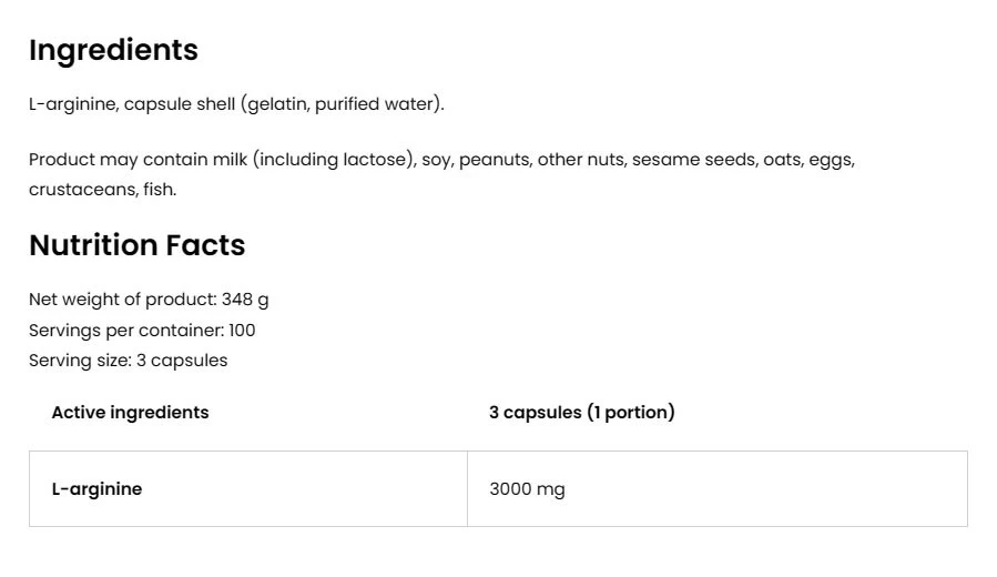 OstroVit - Arginin 3000, 300 Kapslar - Bild 5