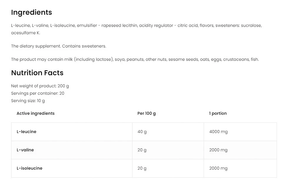 OstroVit - BCAA 2-1-1, 200 g, Citron - Bild 4