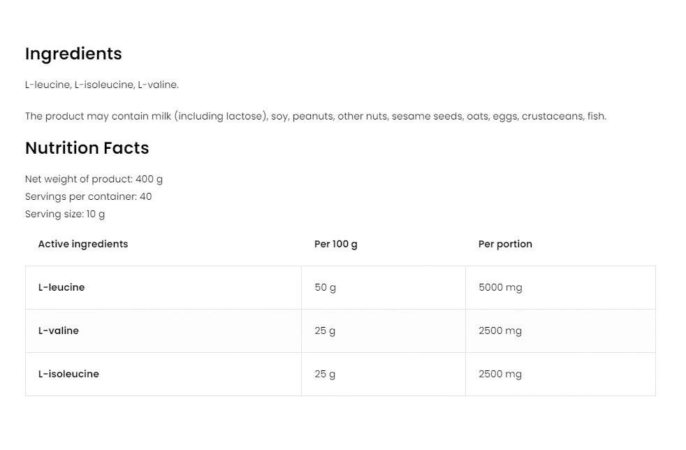 OstroVit - BCAA 2-1-1, 400 g, Naturlig - Bild 4