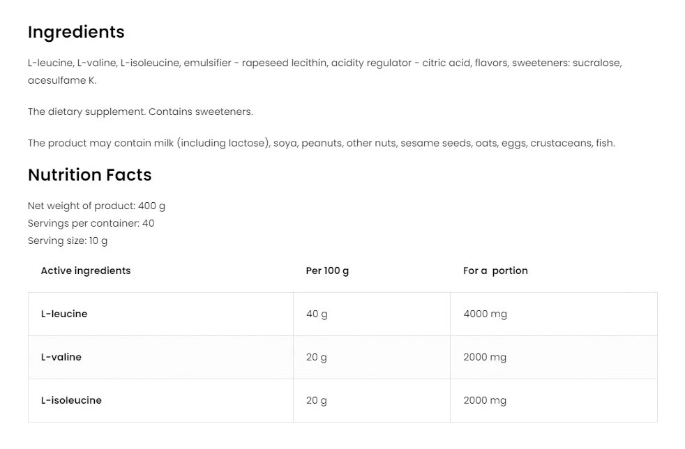 OstroVit - BCAA 2-1-1, 400 g, Apelsin - Bild 7