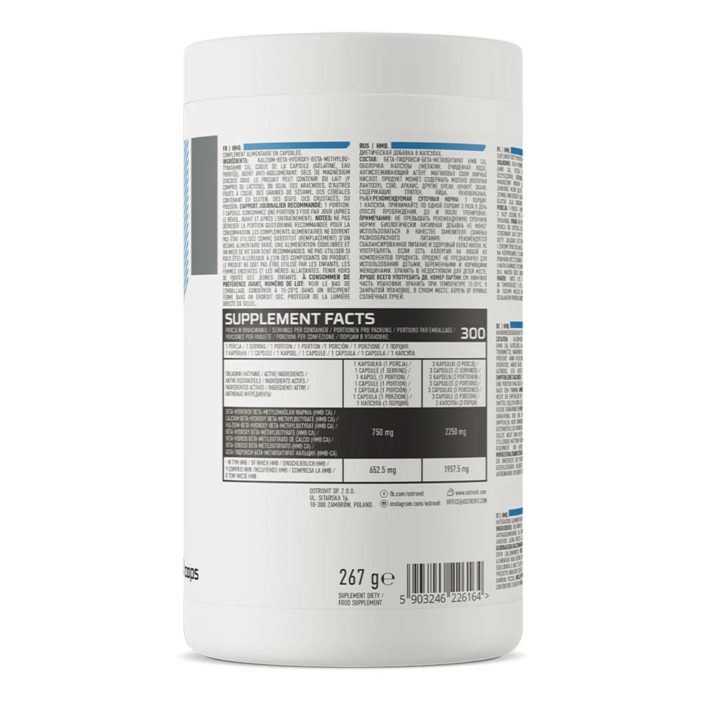 OstroVit - HMB 2250 mg, 300 kapslar - Bild 9