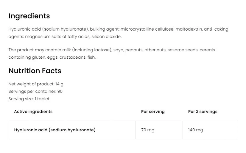 OstroVit - Hyaluronsyra, 90 tabletter - Bild 2