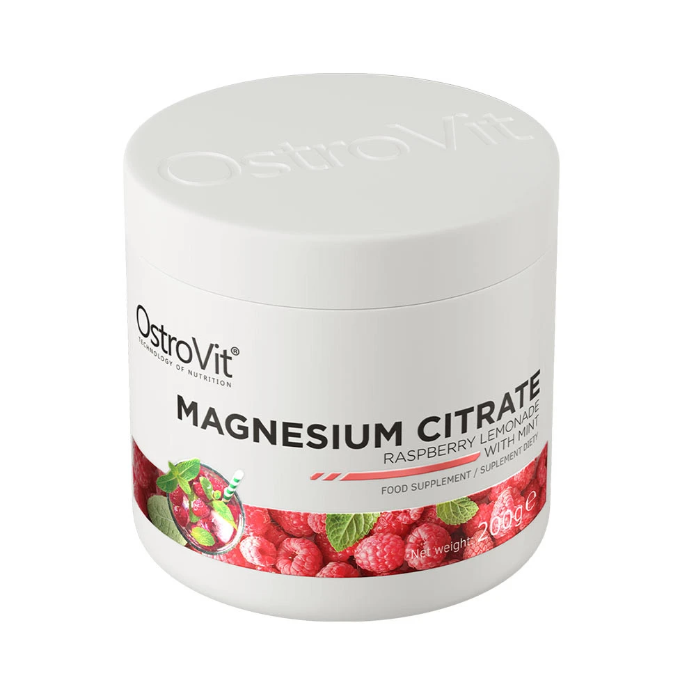 OstroVit - Magnesiumcitrat, hallon-limonad med mynta, 200 g - Bild 3