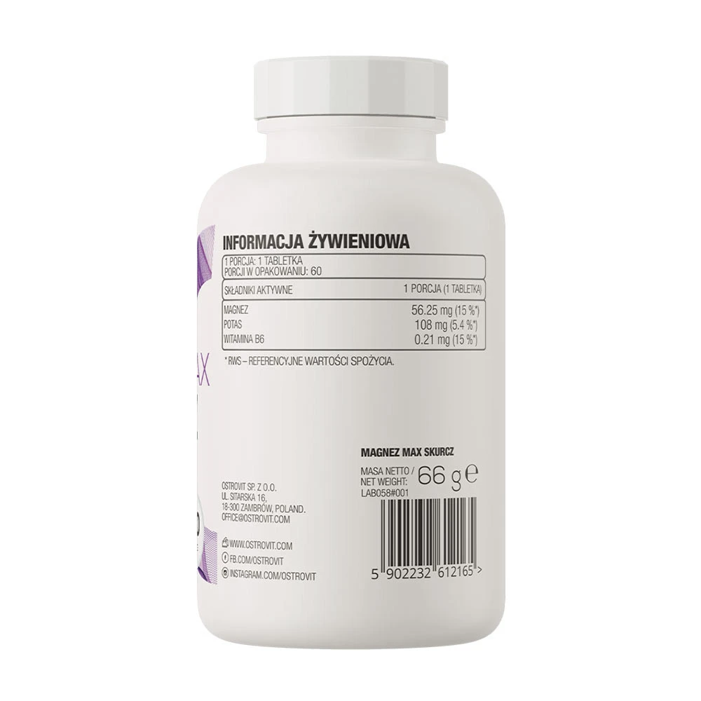 OstroVit - Magnez MAX Skurcz, 60 tabletter - Bild 7