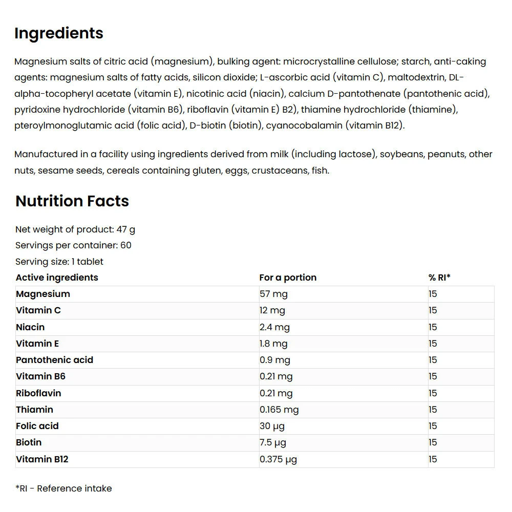 OstroVit - Magnez MAX + Vitamin, 60 tabletter - Bild 5
