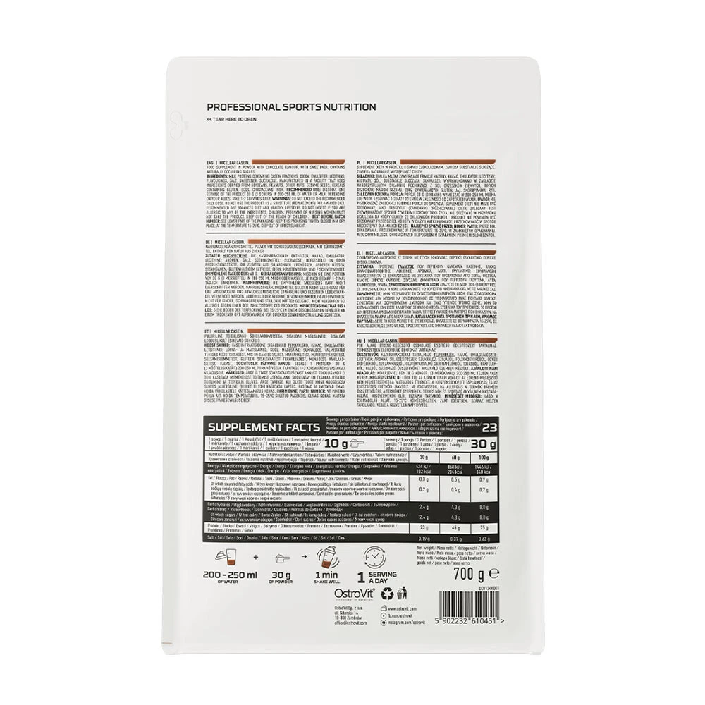 OstroVit - Micellärt Kasein, 700 g, Choklad - Bild 9