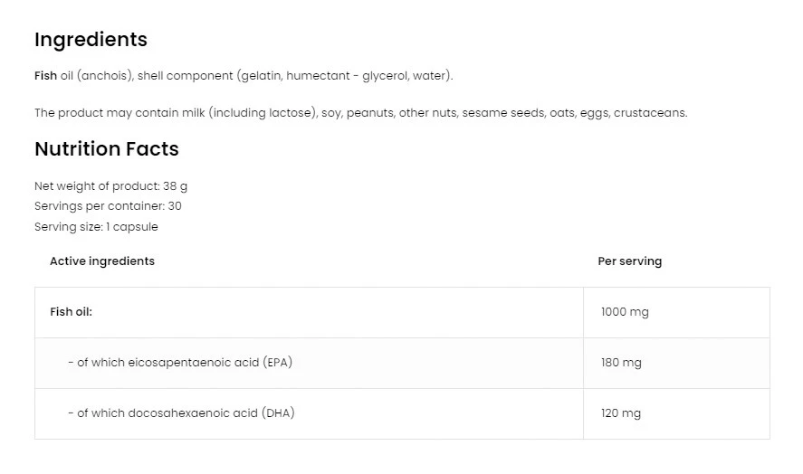 OstroVit - Omega 3, 30 kapslar - Bild 2