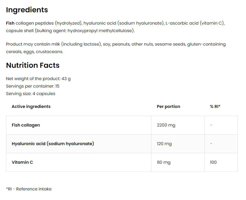 OstroVit - Pharma Marine Kollagen, 60 kapslar - Bild 2