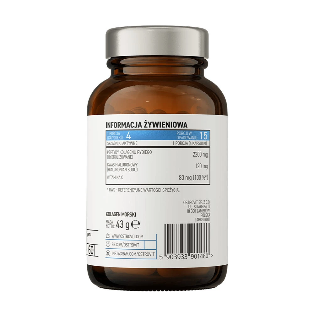 OstroVit - Pharma Marine Kollagen, 60 kapslar - Bild 9