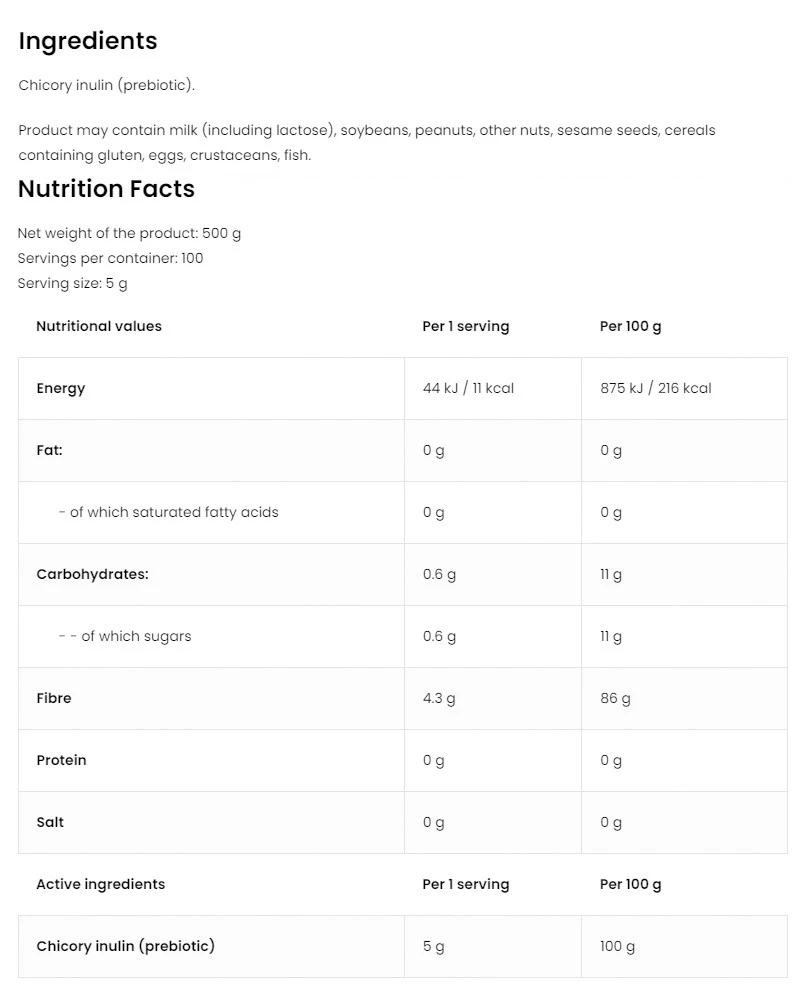 OstroVit - Vege Inulinpulver, 500 g - Bild 2