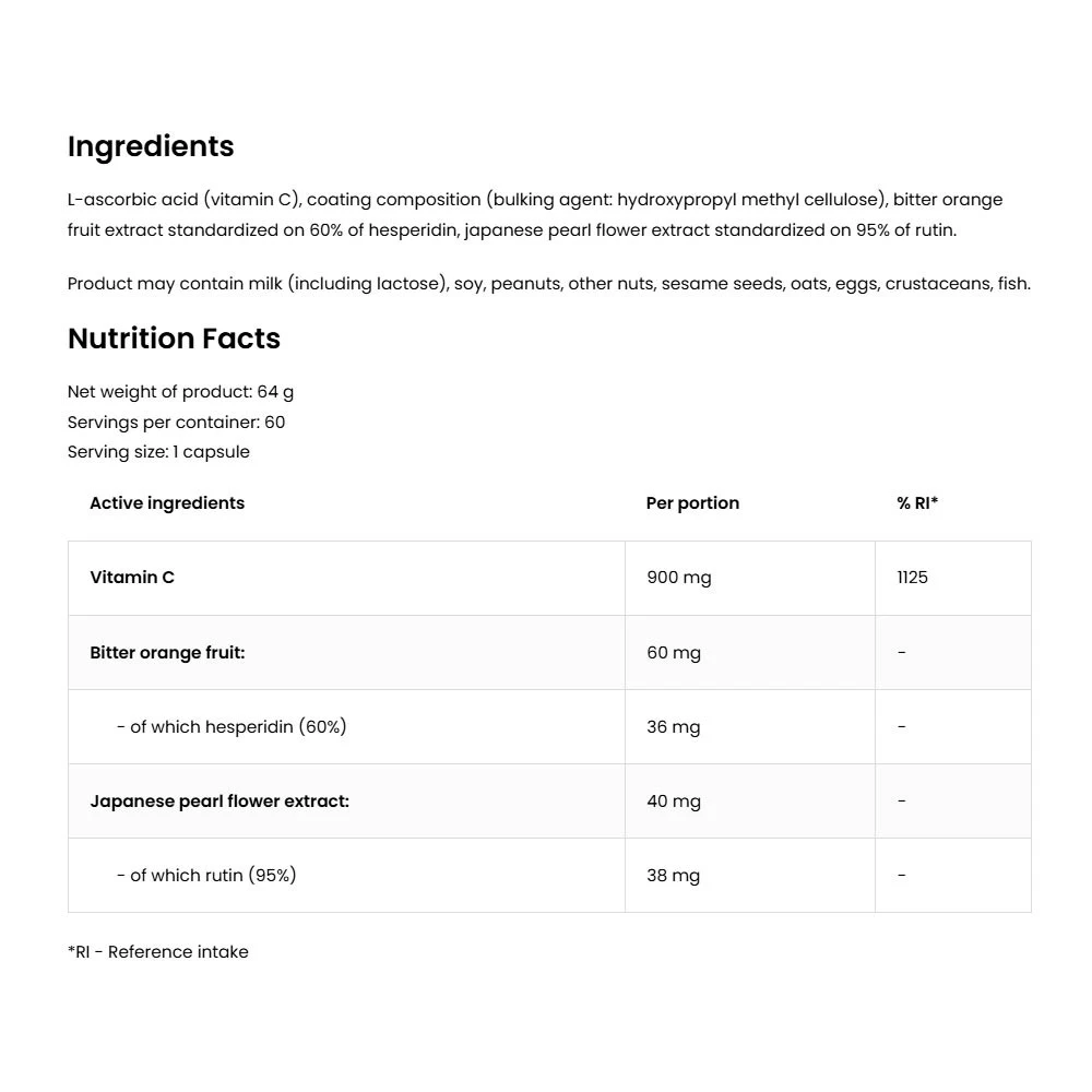 OstroVit - Vitamin C med Hesperidin och Rutin, 60 kapslar - Bild 4