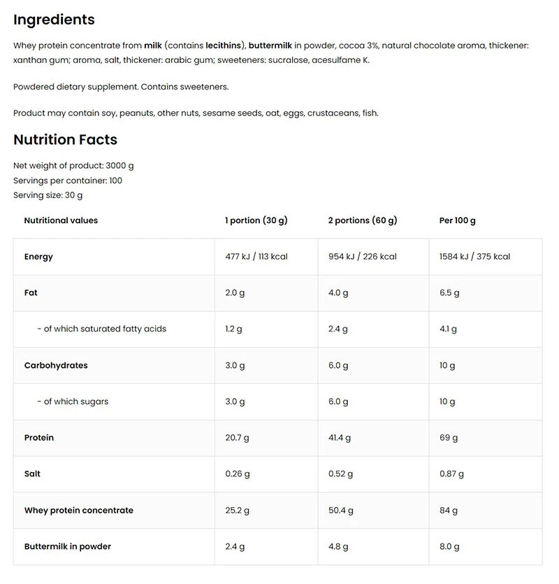OstroVit - WHEYlicious, 3 kg, Chokladbanan - Bild 4