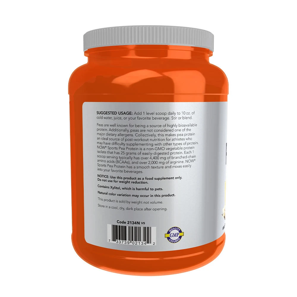 NOW - Ärtprotein, Vanilj Toffee, 907g - Bild 3