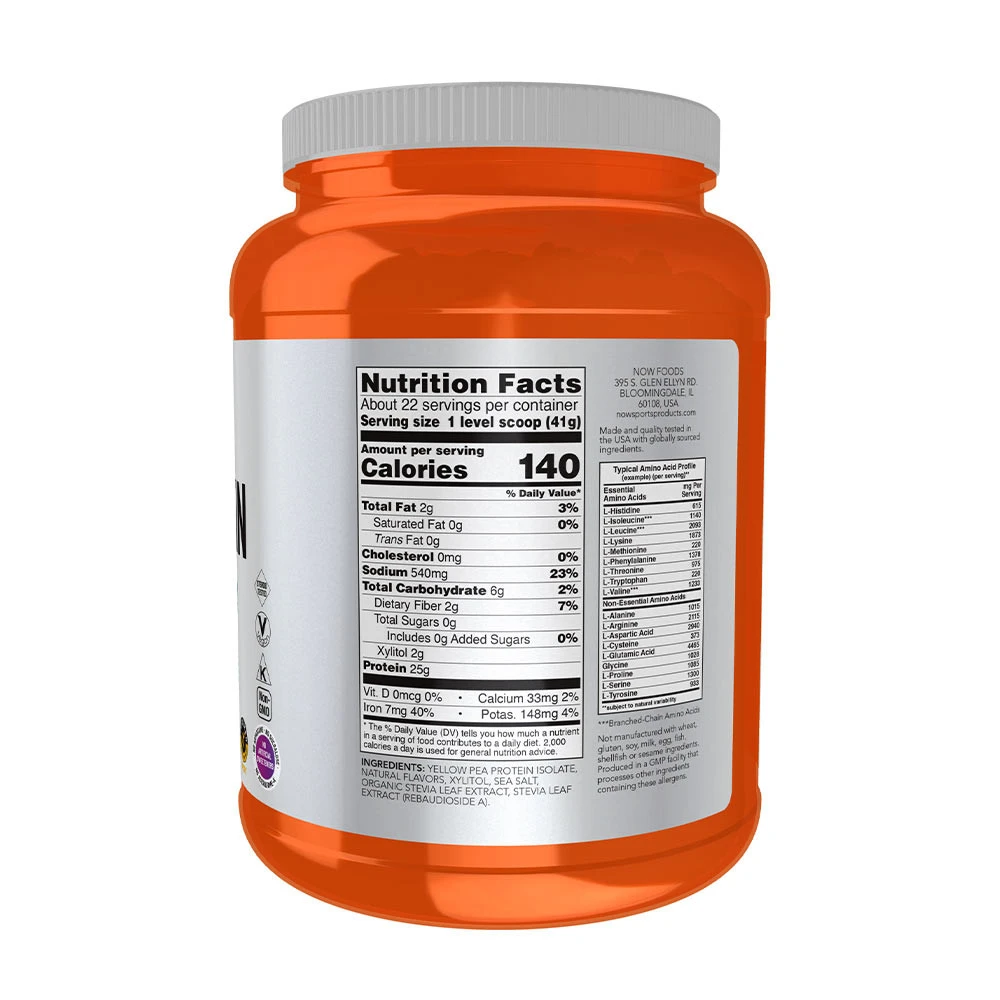 NOW - Ärtprotein, Vanilj Toffee, 907g - Bild 4