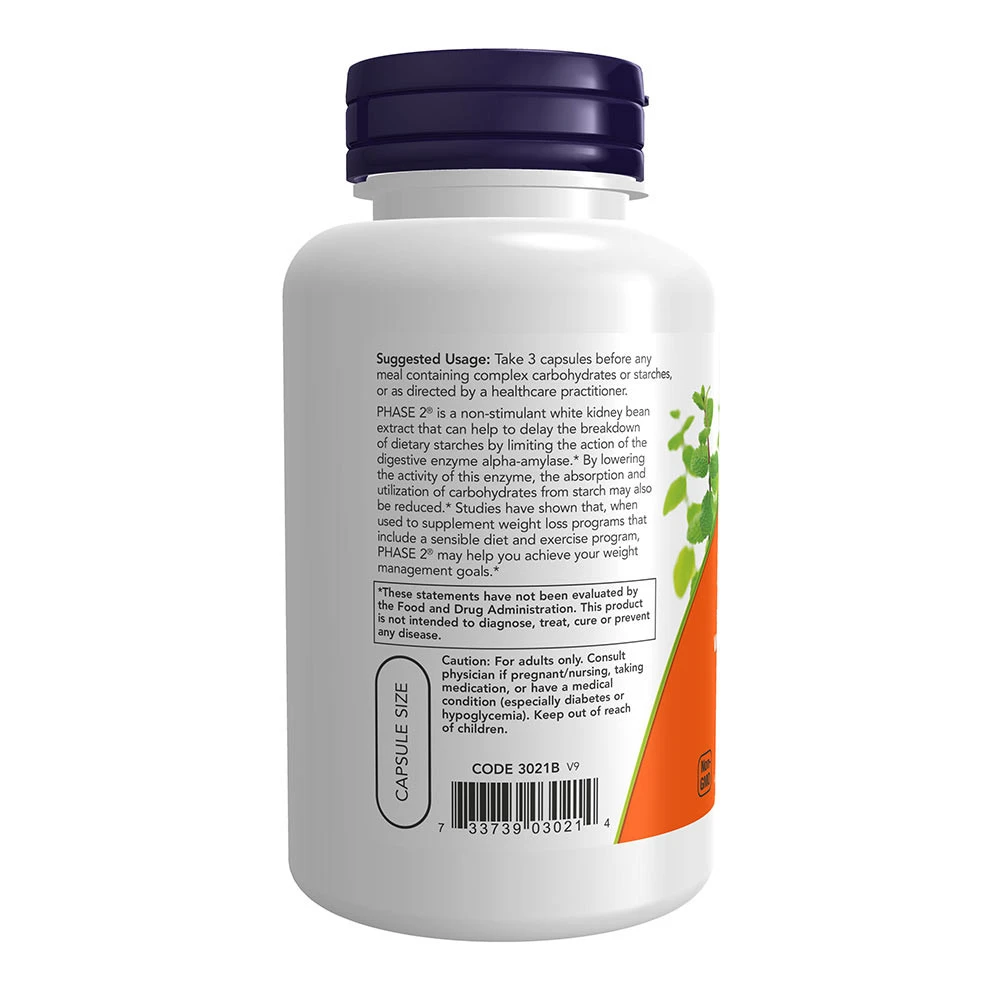 NOW Foods - Phase 2, Vitt Kidneybönsextrakt, 500 mg - 120 vegkapslar - Bild 9