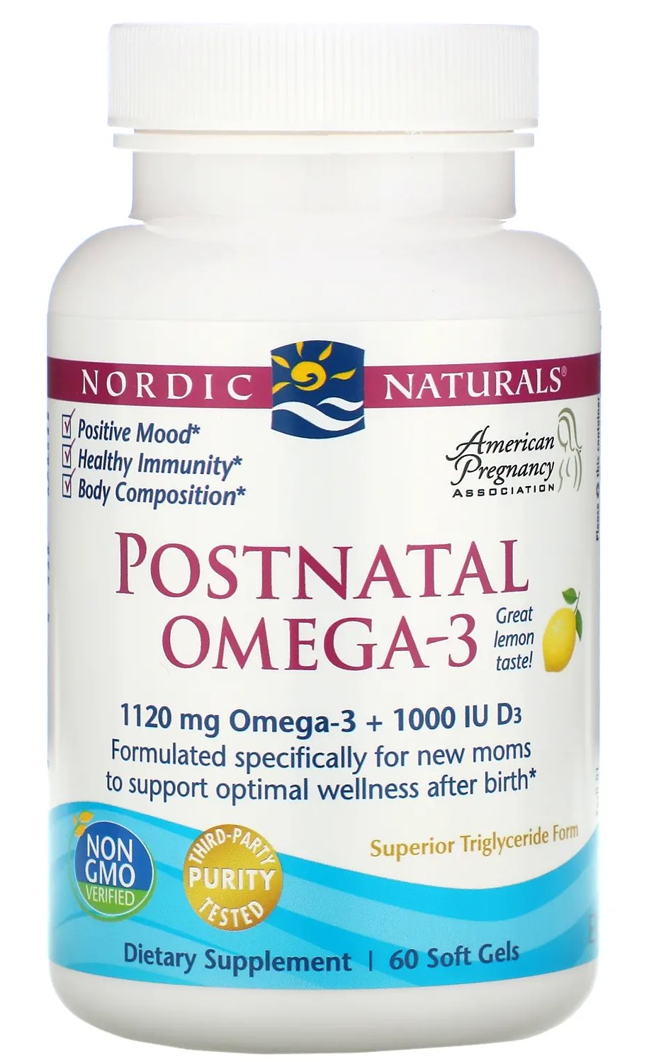 Postnatal Omega-3, 1120 mg Citron - 60 mjuka kapslar | Vitaminer och MineralerOmegas - EFA - CLA - oljorHälsokost | Apoteka