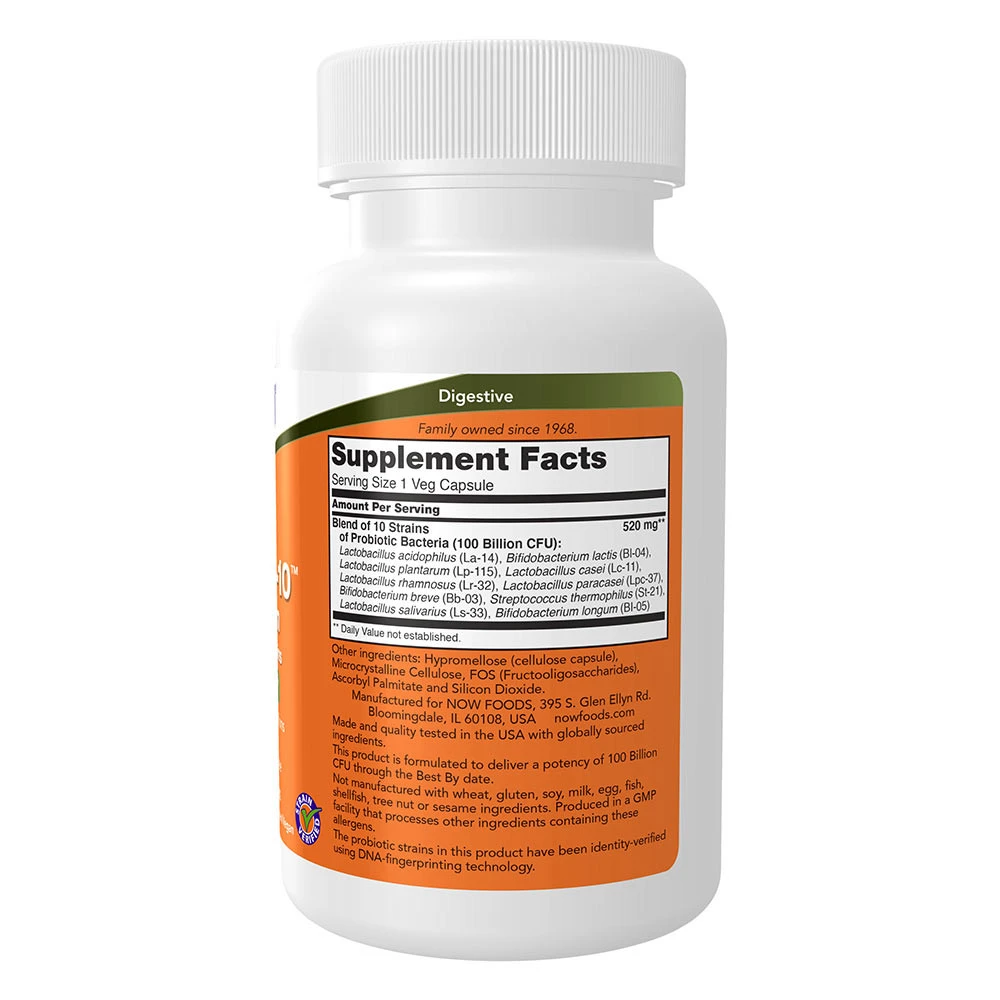 NOW - Probiotic-10, 100 miljarder - 60 vegkapslar - Bild 4