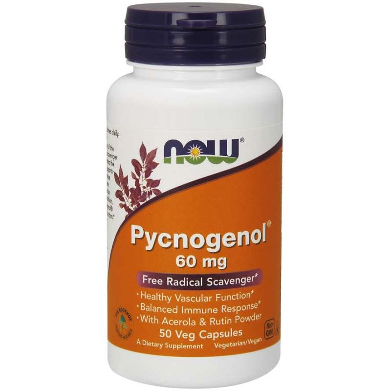 NOW Foods - Pycnogenol med Acerola och Rutin, 60 mg - 50 kapslar | Vitaminer och MineralerVeganska produkterHälsa och välbefinnandeÖrttillskottHälsokostÖrter och växtbaserade preparat | Apoteka