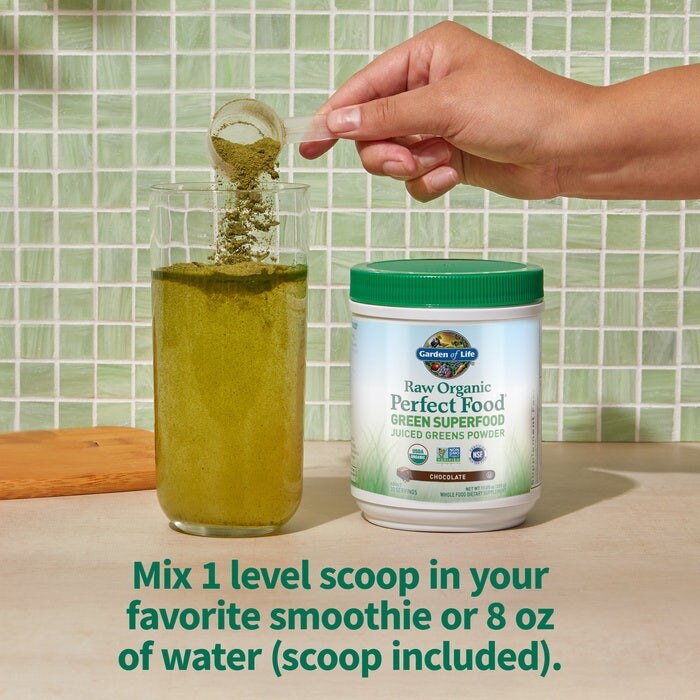 Garden of Life - Rå Ekologisk Perfekt Mat Grön Superfood, Choklad - 570g - Bild 3