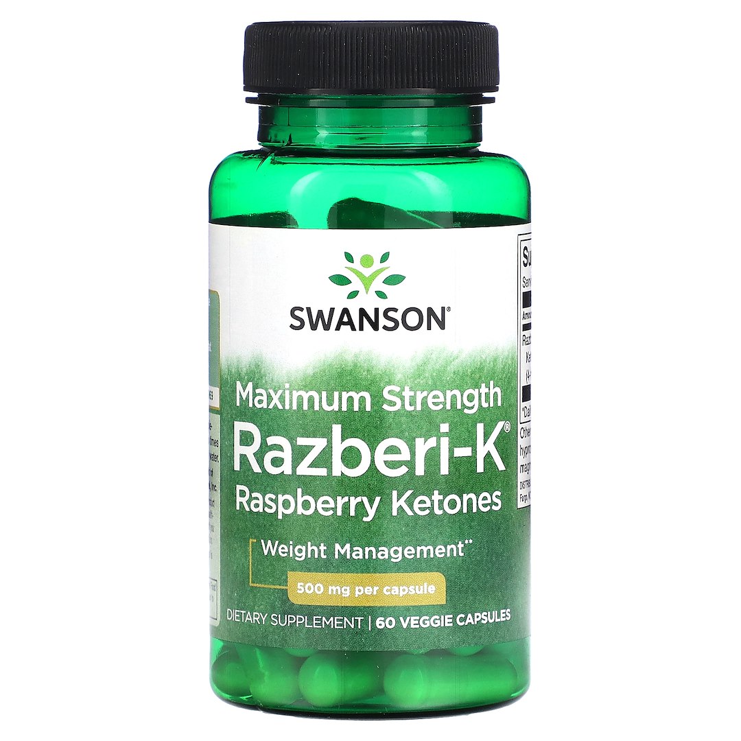 Swanson - Razberi-K, 500 mg Maximal Styrka - 60 vegetabiliska kapslar | Vitaminer och MineralerHälsa och välbefinnandeViktkontrollÖrttillskottHälsokostHallonketonFitness och träningÖrter och växtbaserade preparat | Apoteka