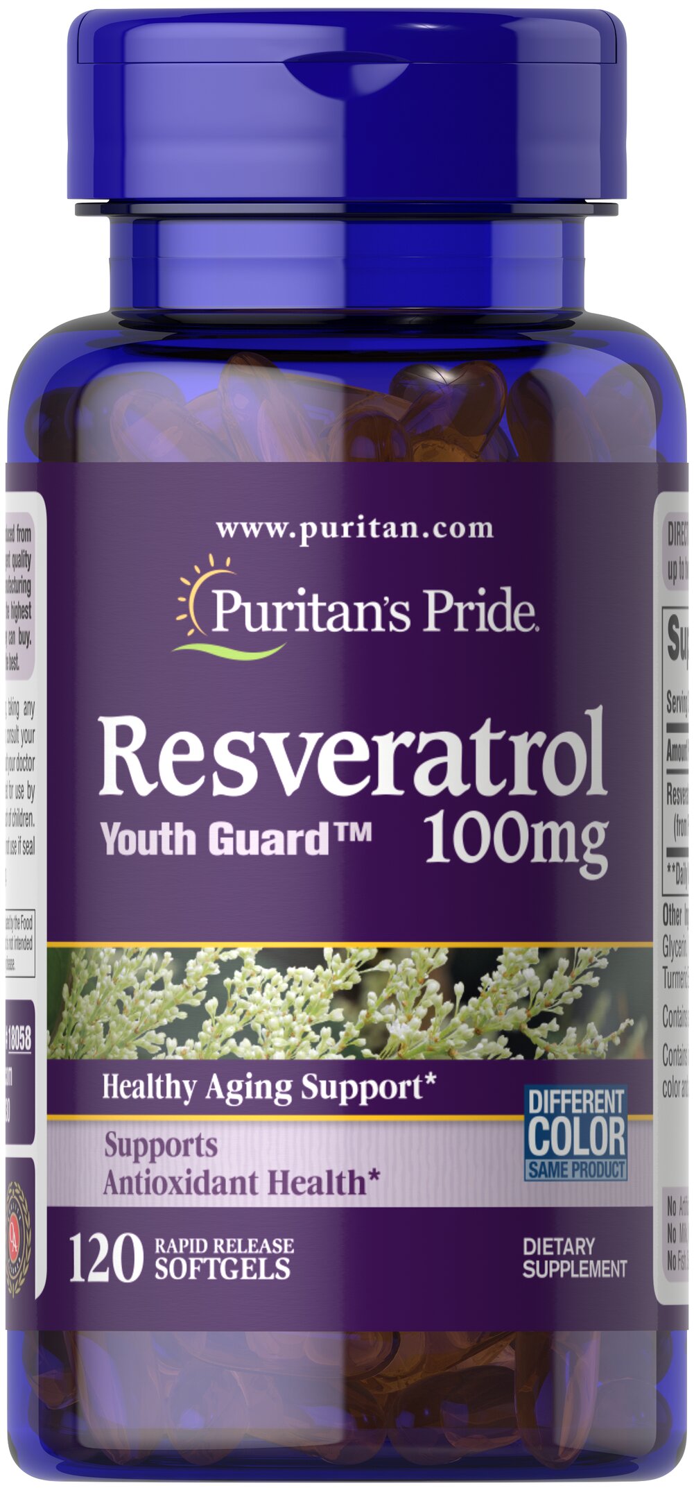 Puritans Pride - Resveratrol, 100 mg, 120 mjukkapslar | Vitaminer och MineralerHälsa och välbefinnandeHälsokostResveratrol | Apoteka
