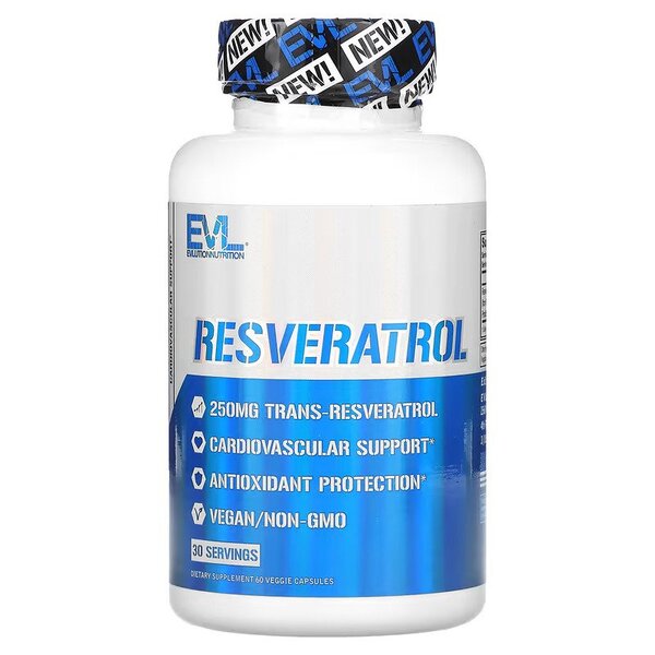 EVLution Nutrition - Resveratrol, 60 kapslar | Veganska produkterHälsa och välbefinnandeHälsokostResveratrol | Apoteka