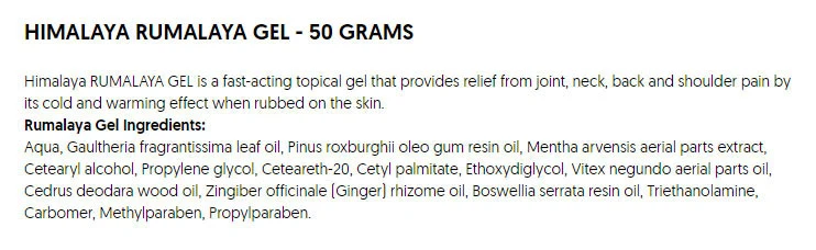 Himalaya - Rumalaya Gel, 50g - Bild 2