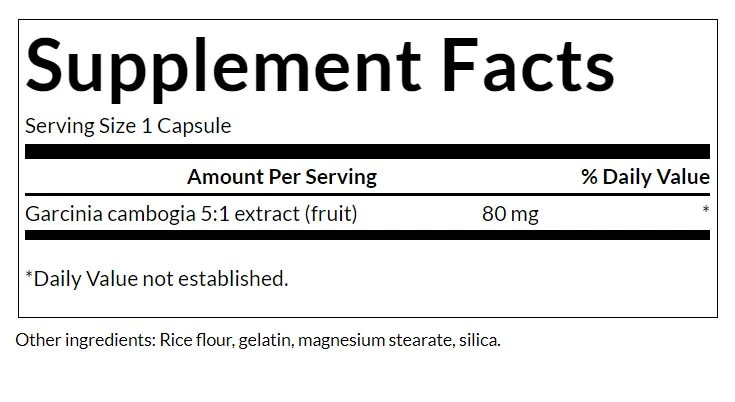 Swanson - Garcinia Cambogia 5:1 Extrakt, 80 mg (60 Kapslar) - Bild 3