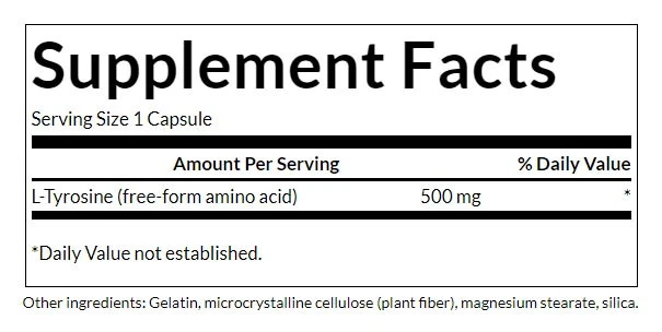 Swanson - L-Tyrosin, 100 kapslar - Bild 2