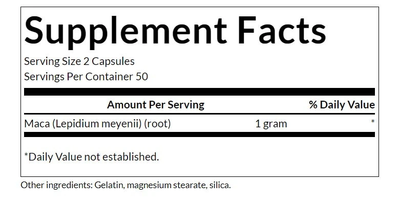 Swanson - Full Spectrum Maca, 500 mg, 100 kapslar - Bild 3