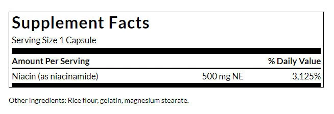 Swanson - Niacinamid, 250 kapslar - Bild 2