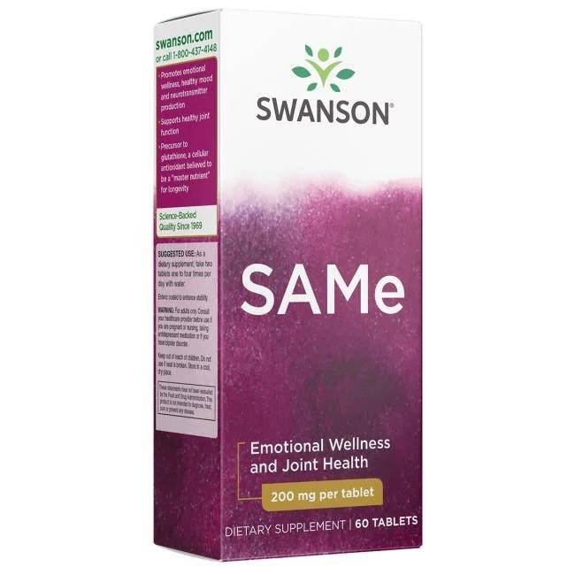 Swanson - SAMe, 200 mg, 60 tabletter | Vitaminer och MineralerHälsa och välbefinnandeHälsokostNordisk vitalitet | Apoteka