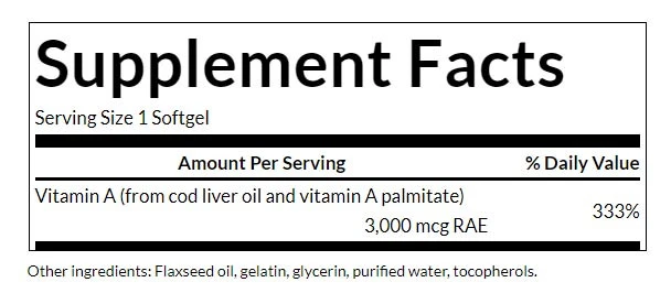 Swanson - Vitamin A, 250 mjukkapslar - Bild 2