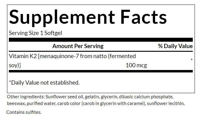 Swanson - Vitamin K2 Naturlig, 30 Mjukkapslar - Bild 2