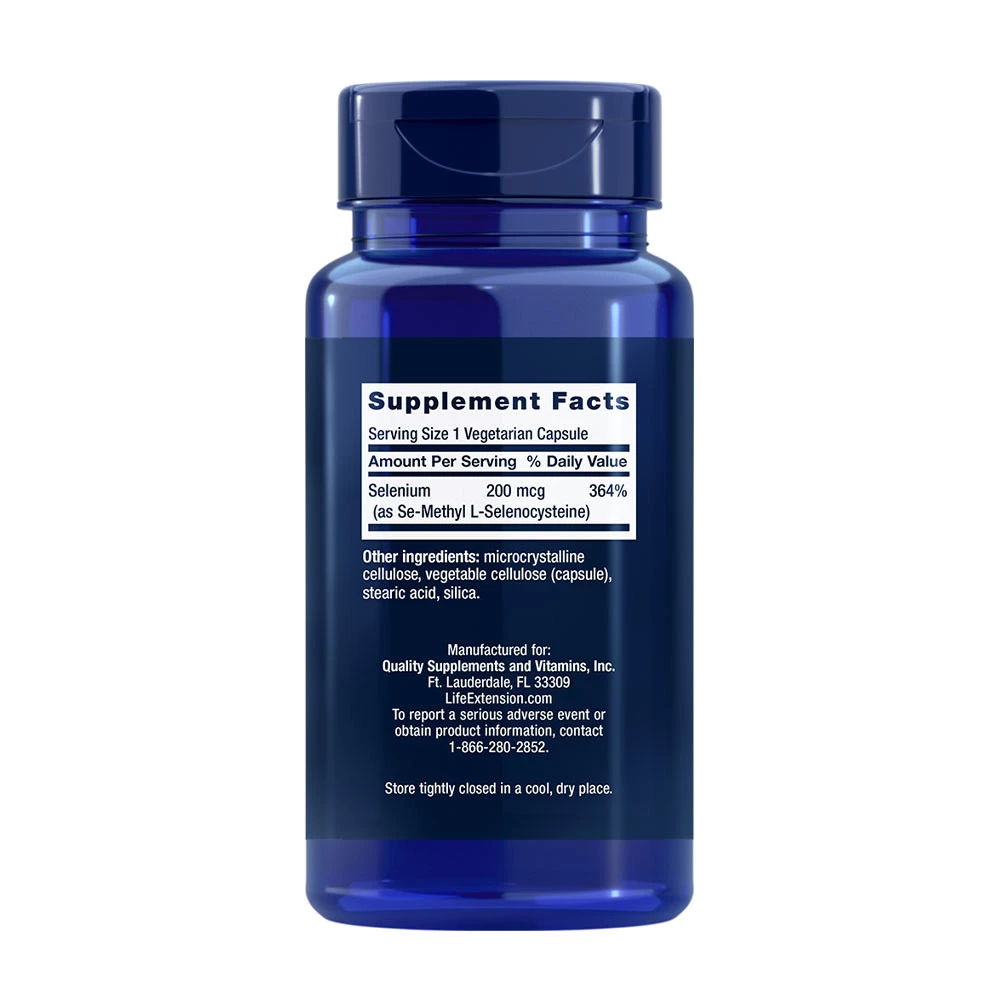 Life Extension - Se-Methyl L-Selenocysteine, 200 mcg, 90 kapslar - Bild 3