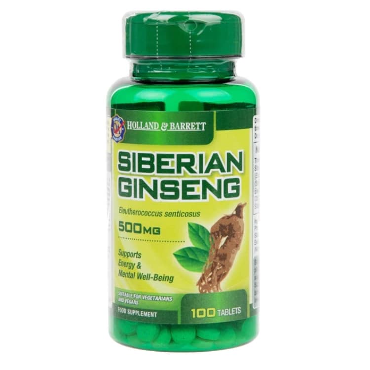 Holland &amp; Barrett - Sibirisk Ginseng, 500 mg, 100 tabletter | Hälsa och välbefinnandeMental fokus och minneHälsokostGinseng | Apoteka