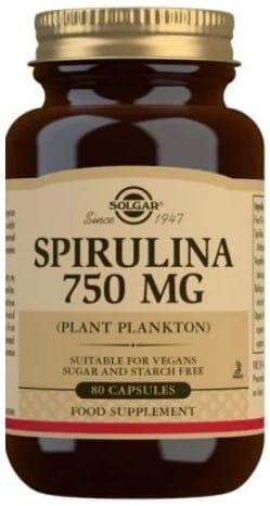 Solgar - Spirulina, 750 mg, 80 vegetabiliska kapslar | Hälsa och välbefinnandeHälsokostSpirulinaSundhedsfødevarer | Apoteka