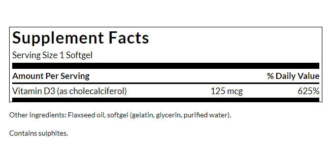 Swanson - Vitamin D3, 250 mjukkapslar - Bild 7