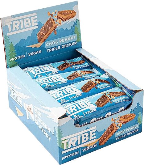 Tribe - Triple Decker, Choklad Jordnöt - 12 x 40g | Veganska produkterHälsokostProteinerProteinbarsFitness och träning | Apoteka
